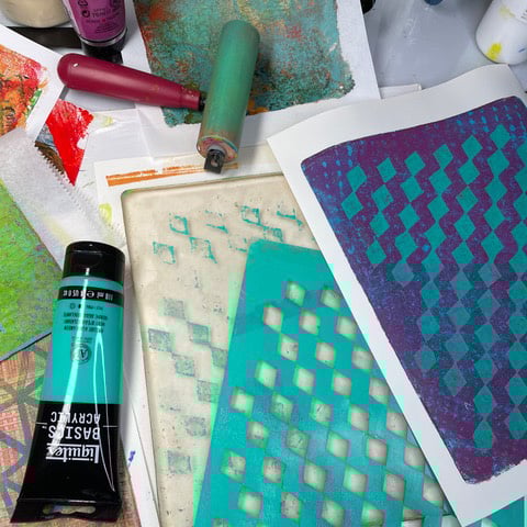 Image of Gel Plate Printing for Collage & Mixed Media