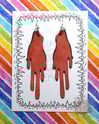 Image 4 of Red Hand Earrings