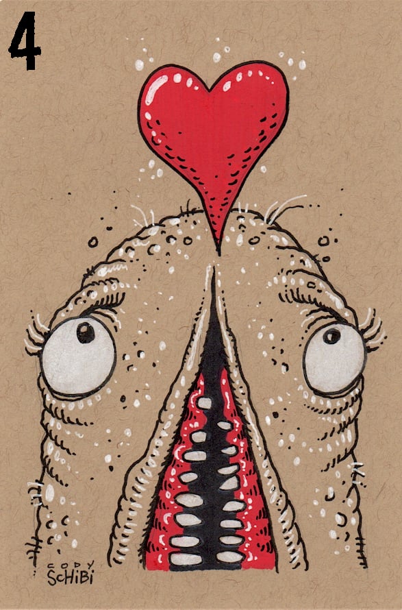 MONSTER LOVE sketches - 4" x 6" original illustrations