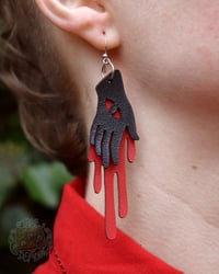 Image 1 of Red Hand Earrings