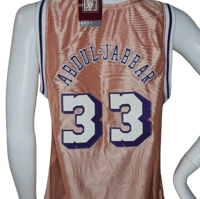 Image 3 of Mitchell and Ness Kareem Abdul Jabbar Jersey LA Lakers Womans L Rose Gold New