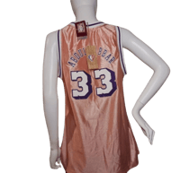 Image 2 of Mitchell and Ness Kareem Abdul Jabbar Jersey LA Lakers Womans L Rose Gold New