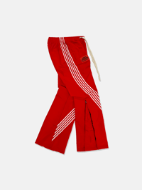 Image 2 of  GIRLS ARE DRUGS® FLARED TRACK PANTS - RED / WHITE