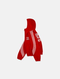 Image 2 of  GIRLS ARE DRUGS® HOODIE TRACK JACKET - RED / WHITE