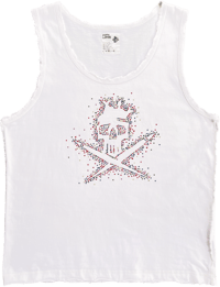 Image 1 of '05 PPFM Rhinestone Skull Distressed Tank - L