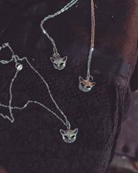 Image 3 of Sterling silver cat necklaces