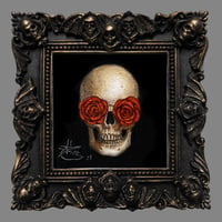 "2 Eyed Skullrose Mini" Miniature Oil Painting