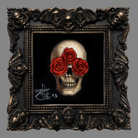 "3 Eyed Skullrose Mini" Miniature Oil Painting