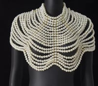 Image 2 of TEJA LAYERED PEARL SHAWL NECKLACE