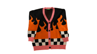 Image 1 of Checkers and Flame Cardigan 