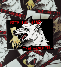 Image 1 of BITE THE HAND | Anti-AI| Vinyl Sticker