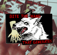 Image 2 of BITE THE HAND | Anti-AI| Vinyl Sticker