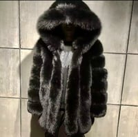 Image 1 of Men's Hooded Fox Fur Coat