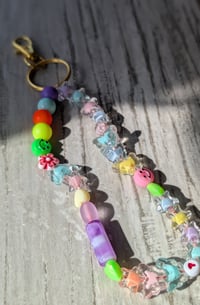 Image 2 of Colorful Spring inspired beaded purse charm 