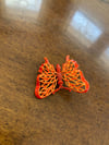 Orange butterfly brooch