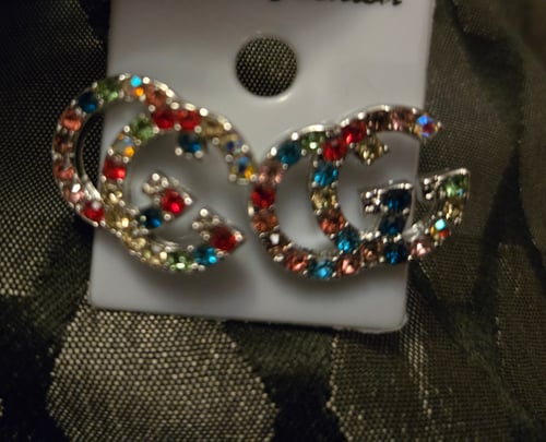 Image of Double G Earrings (Silver/Colorful)