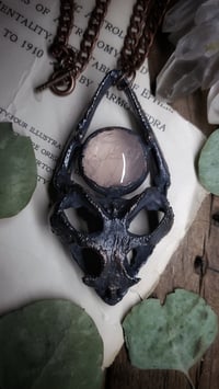 Image 1 of Dragon Skull and Rose Quartz Amulet