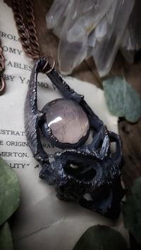 Image 2 of Dragon Skull and Rose Quartz Amulet
