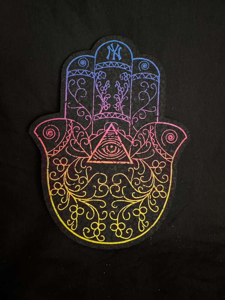 Image of Third Eye Hamza Hand Rainbow Moodmat Rainbow