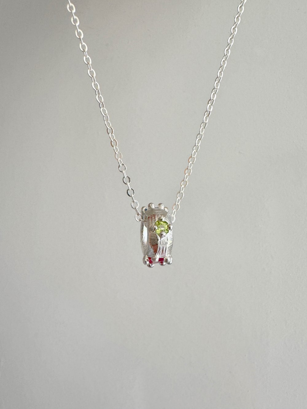 Image of 4 Stone Textured Silver Bead