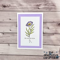 Get Well Soon Card - Purple Flower