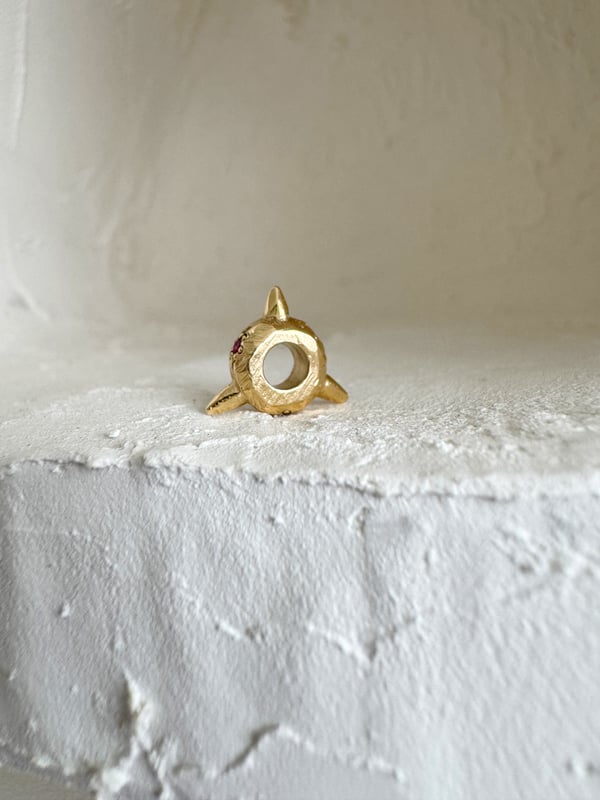 Image of *MTO* Spiked Ruby Gold Bead