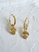 Image 3 of *MTO* Skull Charm Hoop Earrings