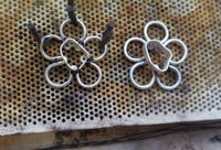 Image 4 of "Signature" Genuine Emerald Green Sea Glass Daisies, Stirling Silver, Open Bezel.