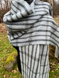 Image 2 of Moody Skies, Handwoven Scarf 