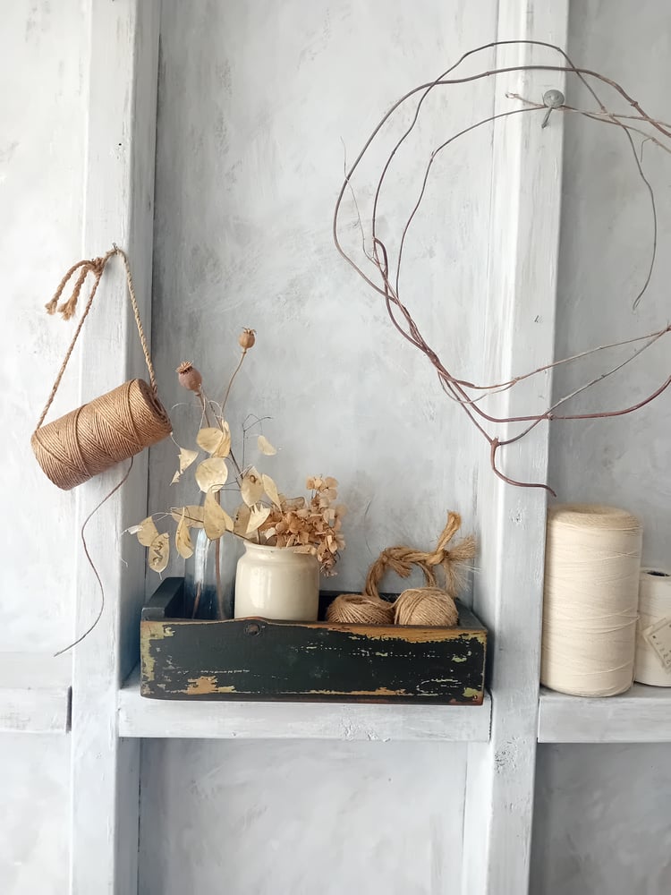 Image of Rustic Scratch Built Chippy Painted Timber Storage Cubby Box Trug 