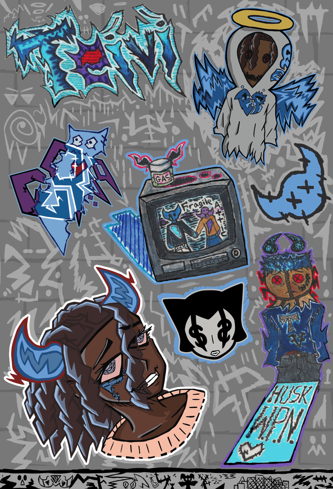 Image of Faded Angels "Teivi" Sticker Pack
