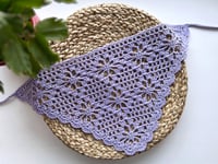 Image 3 of Crochet Pattern: Floral Diamond Mesh Bandana