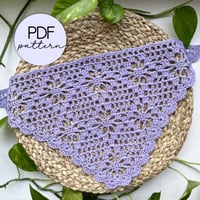 Image 1 of Crochet Pattern: Floral Diamond Mesh Bandana