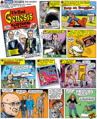 "The Band Genesis Illustrated by R. Crumb" Parody Signed 11 x 14" Cartoon Print