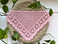 Image 2 of Crochet Pattern: Floral Bandana, Bordered with One Flower