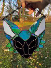 Image 4 of Wolf Head Glass Hanging (multiple)