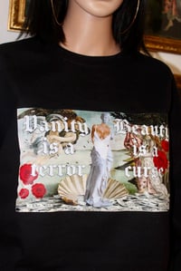 Image 2 of Vanity is a Terror, Beauty is a Curse/ unisex cozy crew sweater