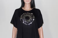 Image 3 of Walter Mercado Horoscope "Pero Sobre Todo Mucho Mucho Amor" Black Boxy Women Top with Silver Design