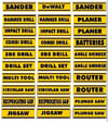 DeWALT Style TOOL BOX LABELS