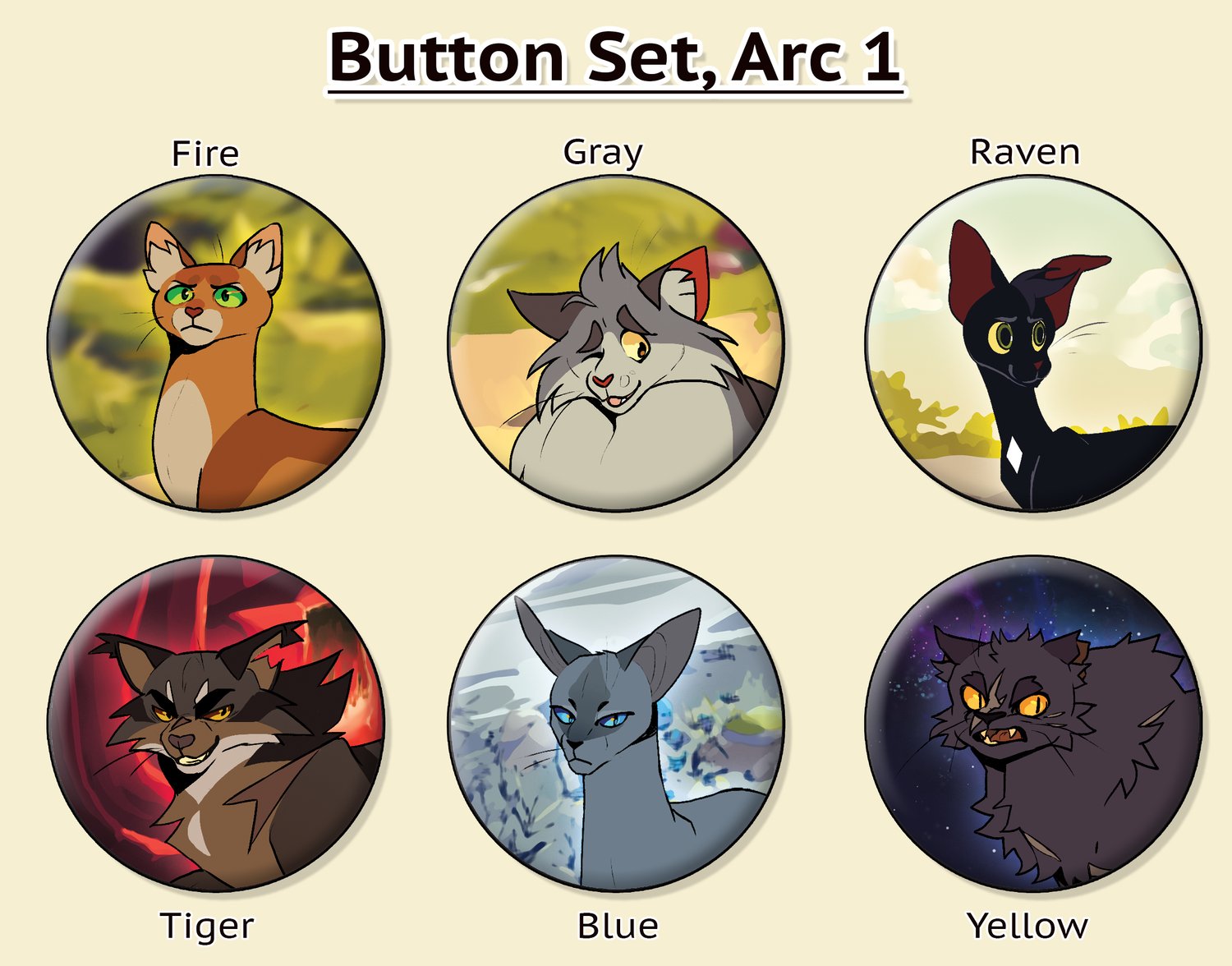 Arc 1 Button Set | Nifty's Nook