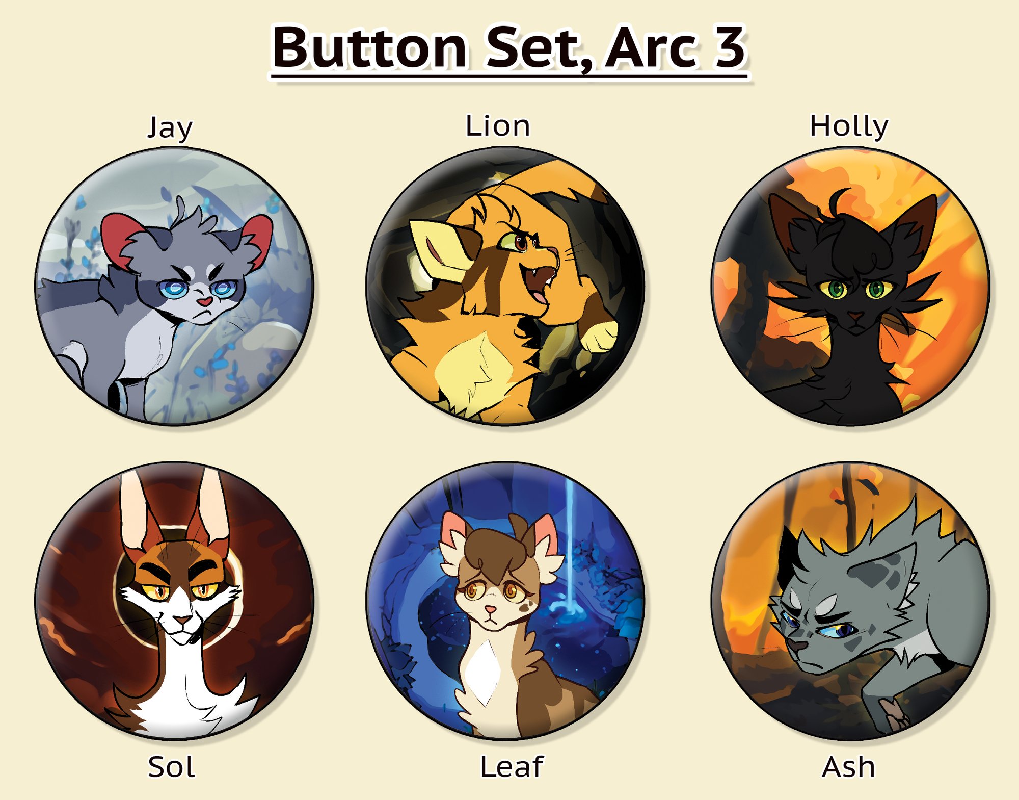 Arc 3 Button Set | Nifty's Nook