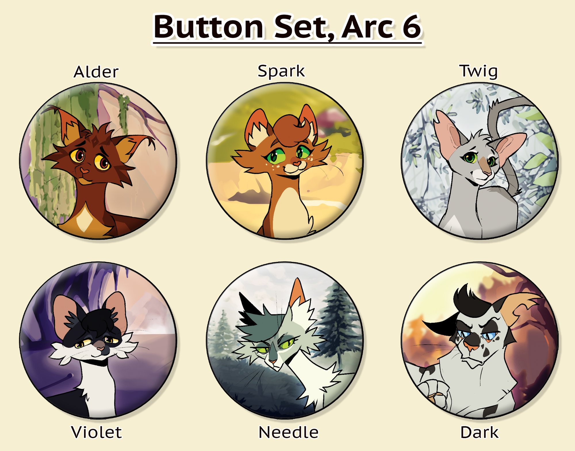 Arc 6 Button Set | Nifty's Nook