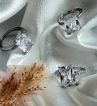 Image 1 of CZ Pave Band Ring | Silver Stainless Steel 