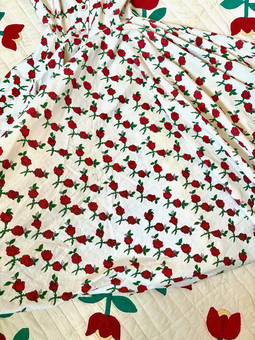 Image of 50's roses swing dress