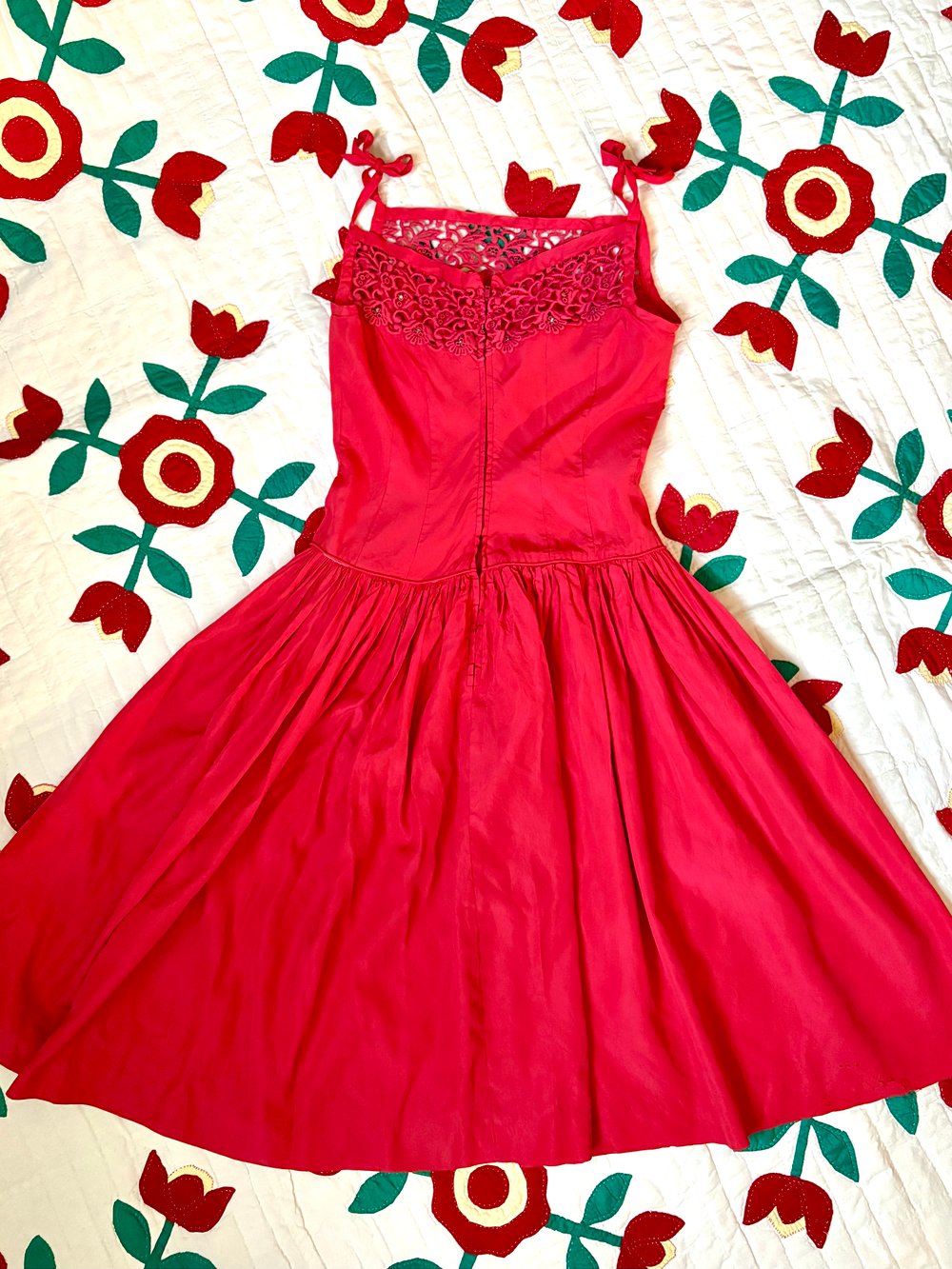 Image of 50's rhinestone embellished swing dress