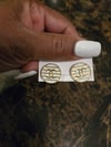 Button Stripes Earrings (Gold)