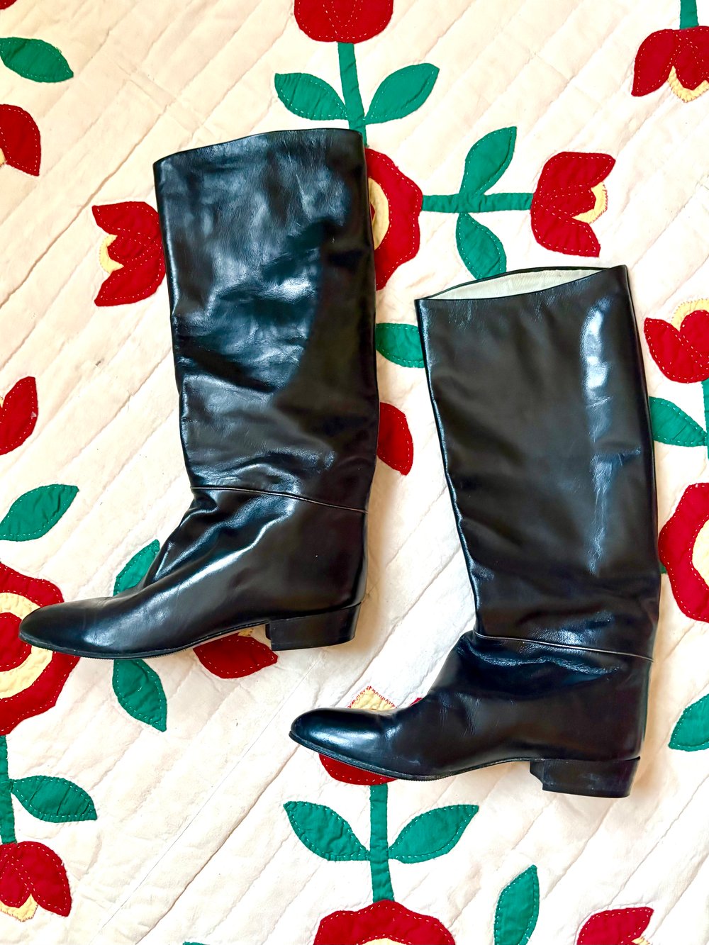 Image of vintage black equestrian-style boots