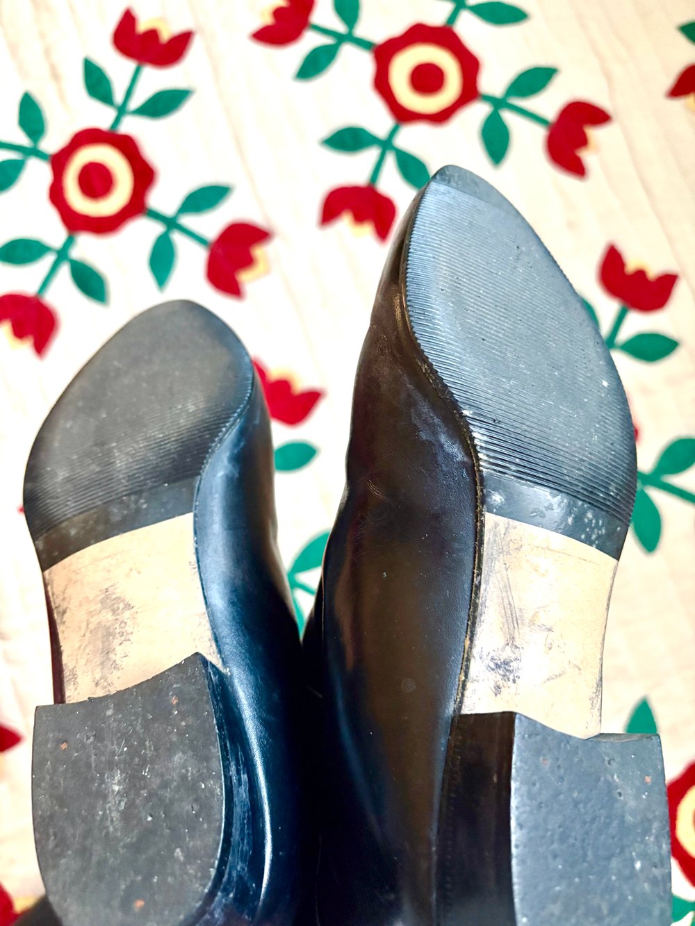 Image of vintage black equestrian-style boots
