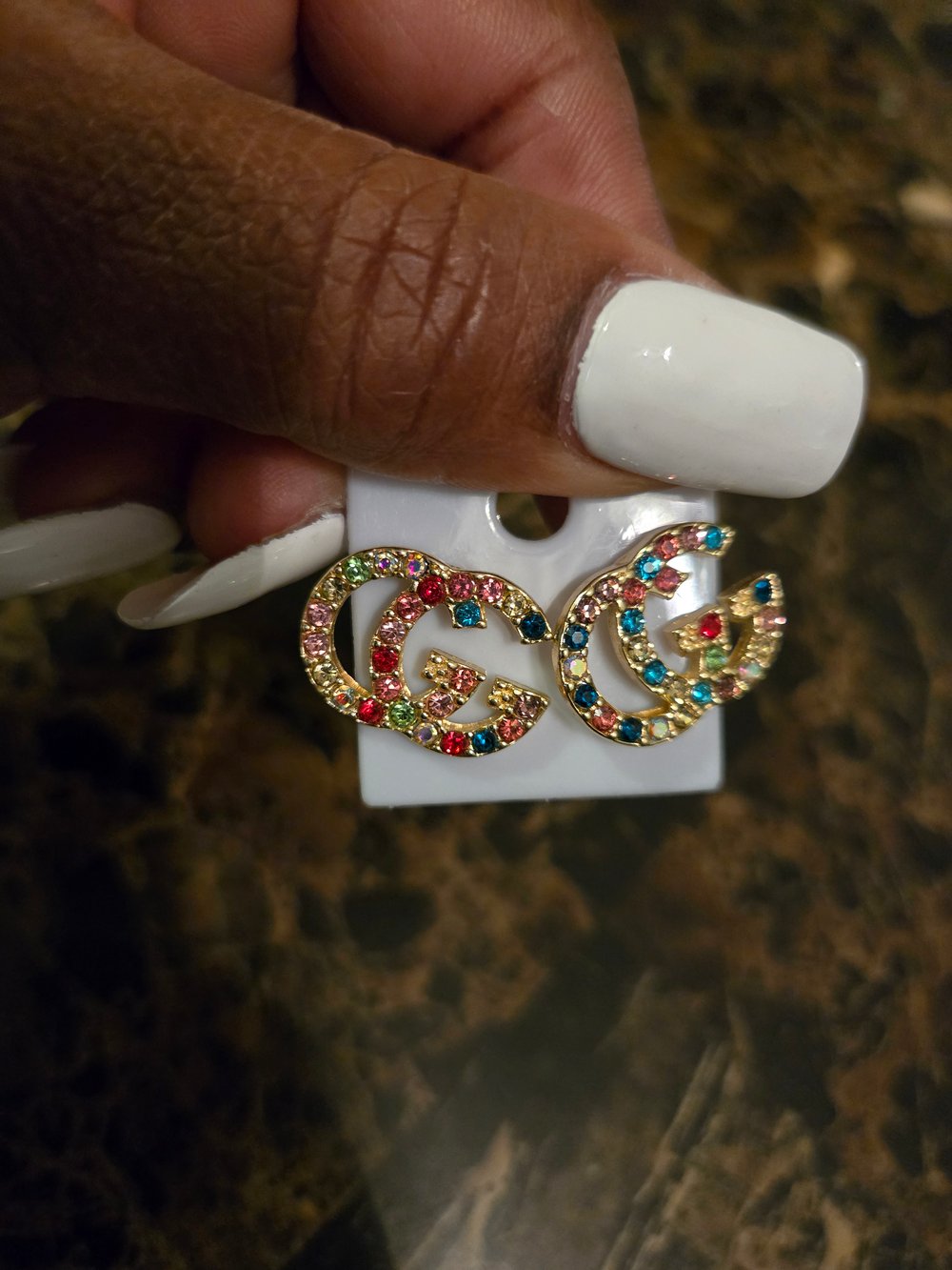 Image of Double G Earrings (Gold/Colorful)