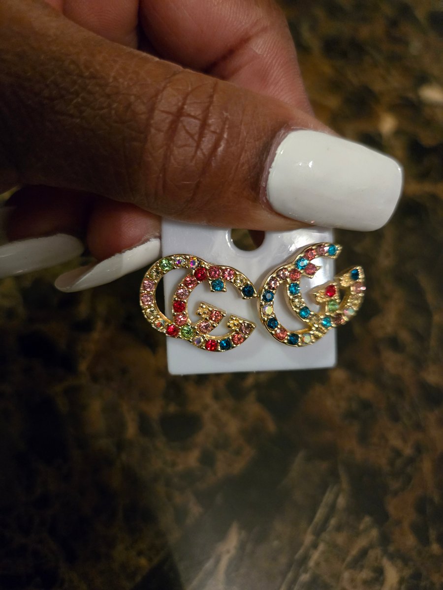 Image of Double G Earrings (Gold/Colorful)